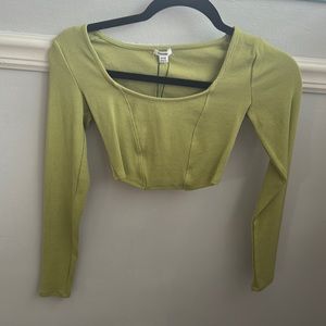 garage corset long sleeve crop top